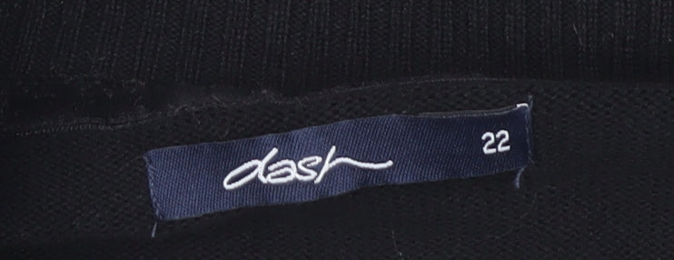 Dash Women's Black Striped Cardigan Size 22 Plus