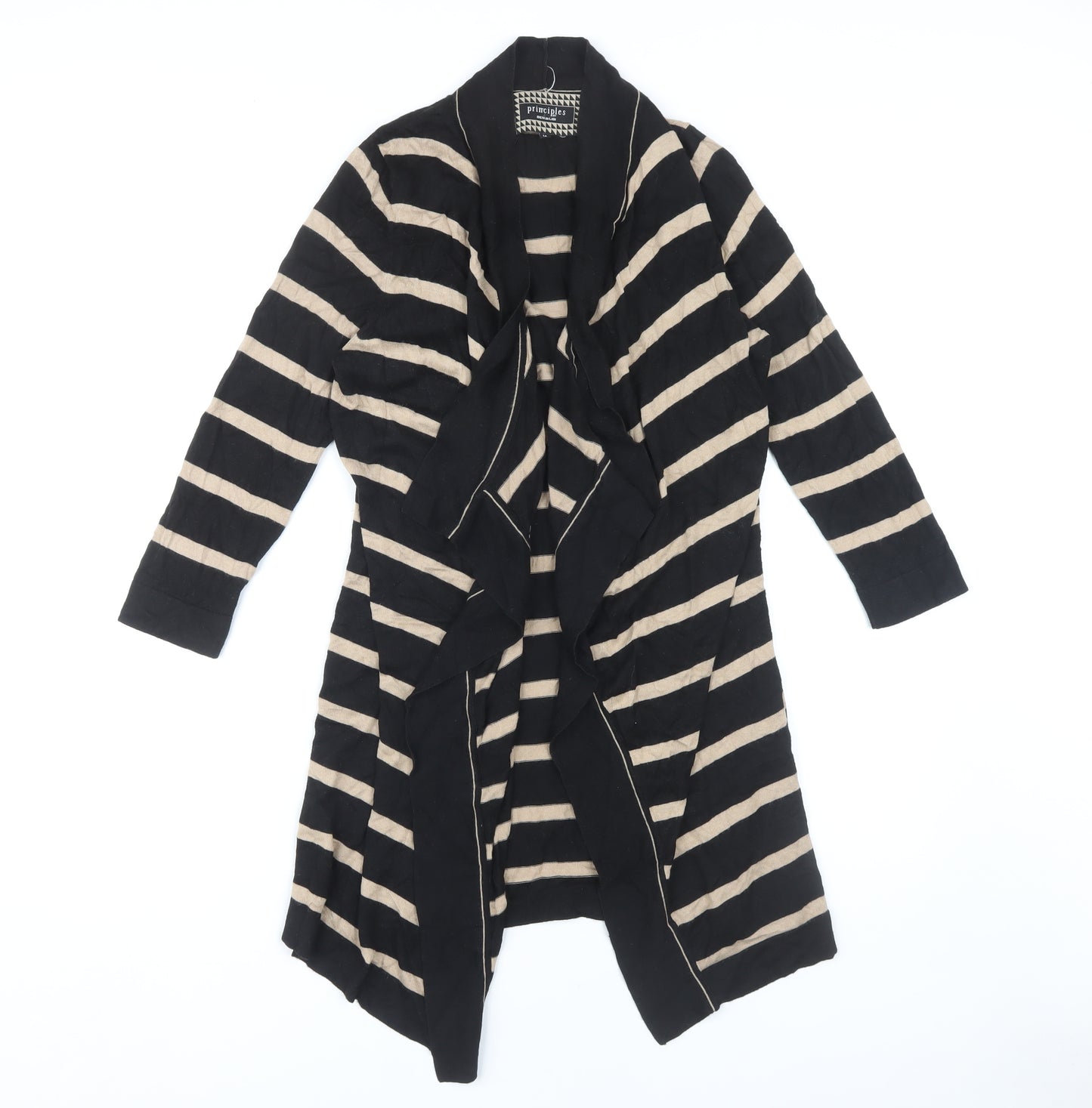 Principles Women's Black Cardigan Size 14 Striped