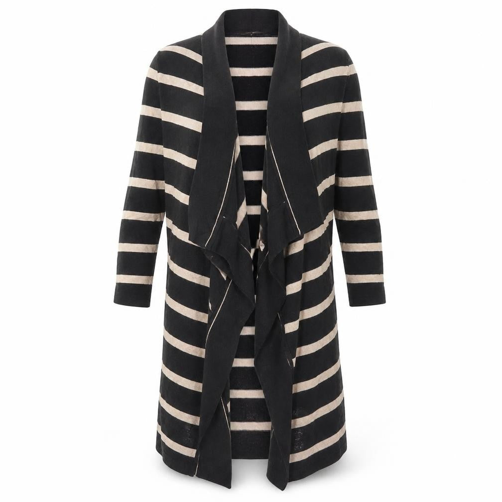 Front view of Principles Women's Black Cardigan, size 14, Striped