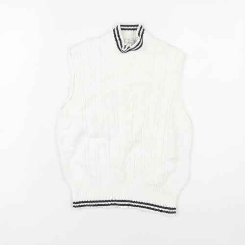 Marks and Spencer Women's White Cable-Knit Vest