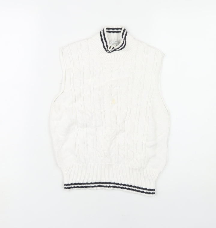 Marks and Spencer Women's White Cable-Knit Vest