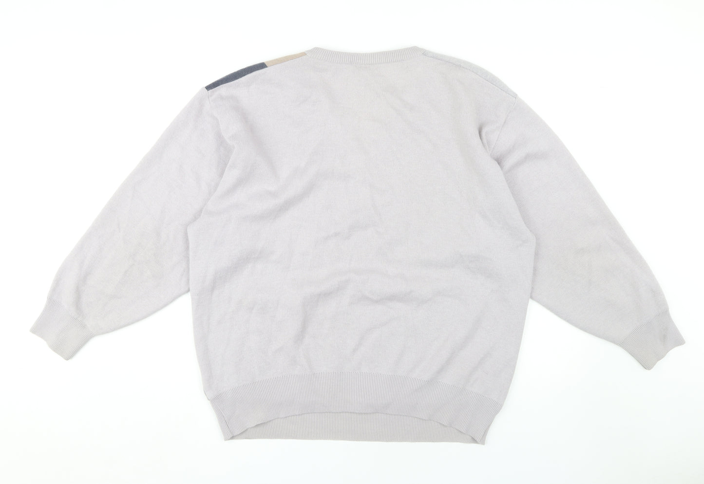 Gabicci Men's Grey 2XL V-Neck Pullover Jumper