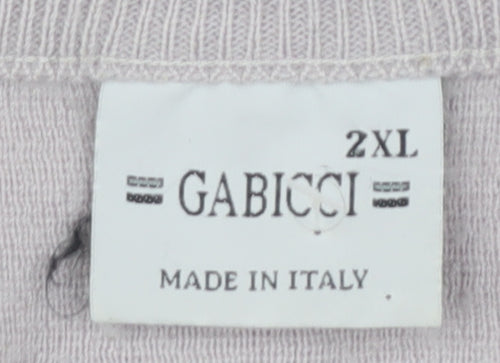 Gabicci Men's Grey 2XL V-Neck Pullover Jumper