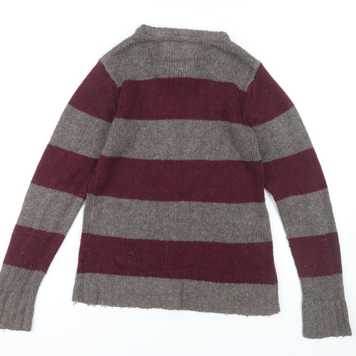 Brave Soul Men's Multicoloured Striped Pullover Jumper L