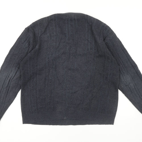 Savatinni Men’s Grey Cable-Knit Pullover Jumper L