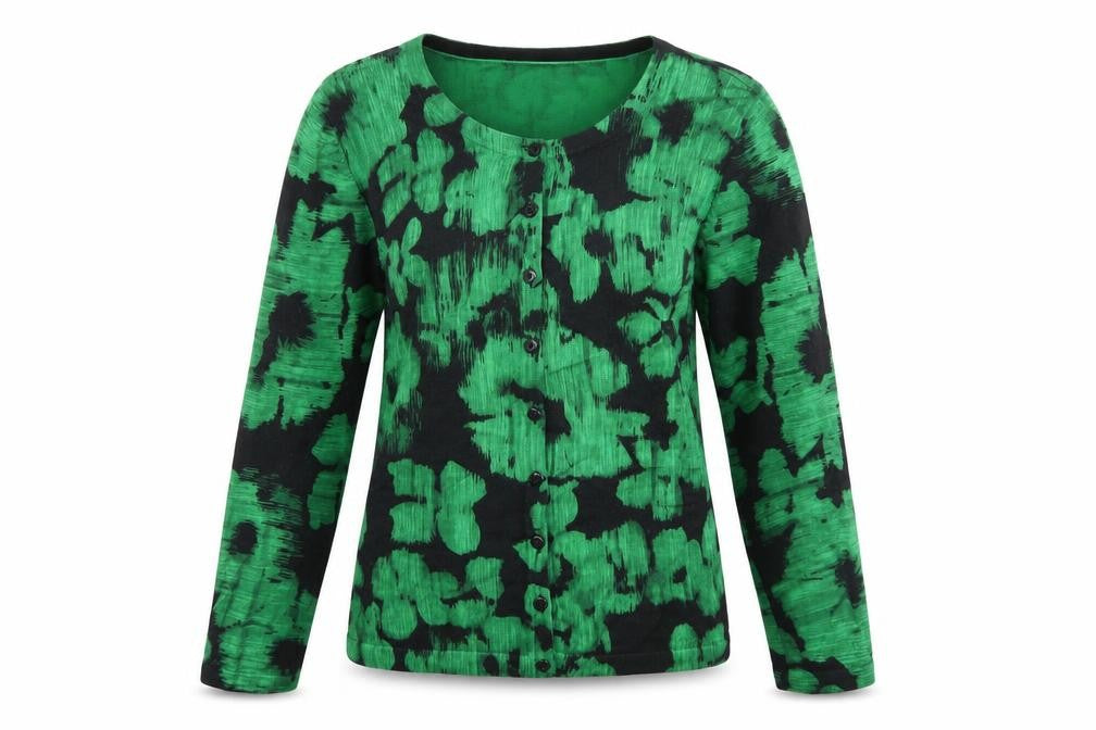 Front view of Precis Petite Women's Green XS Cardigan