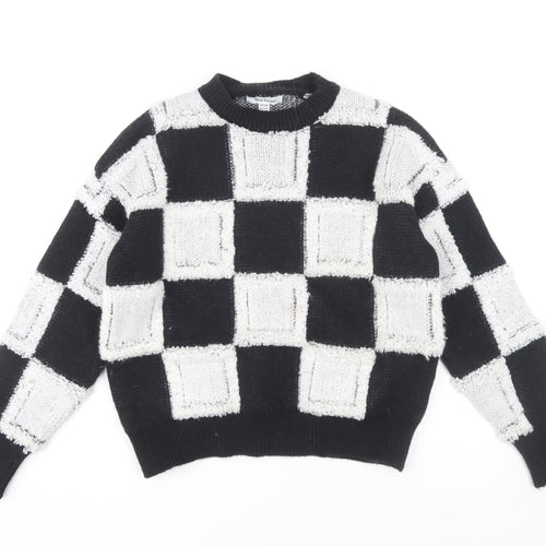 Wild Flower Women's Black Check Pullover Jumper M