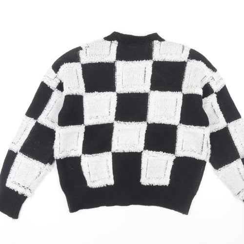 Wild Flower Women's Black Check Pullover Jumper M