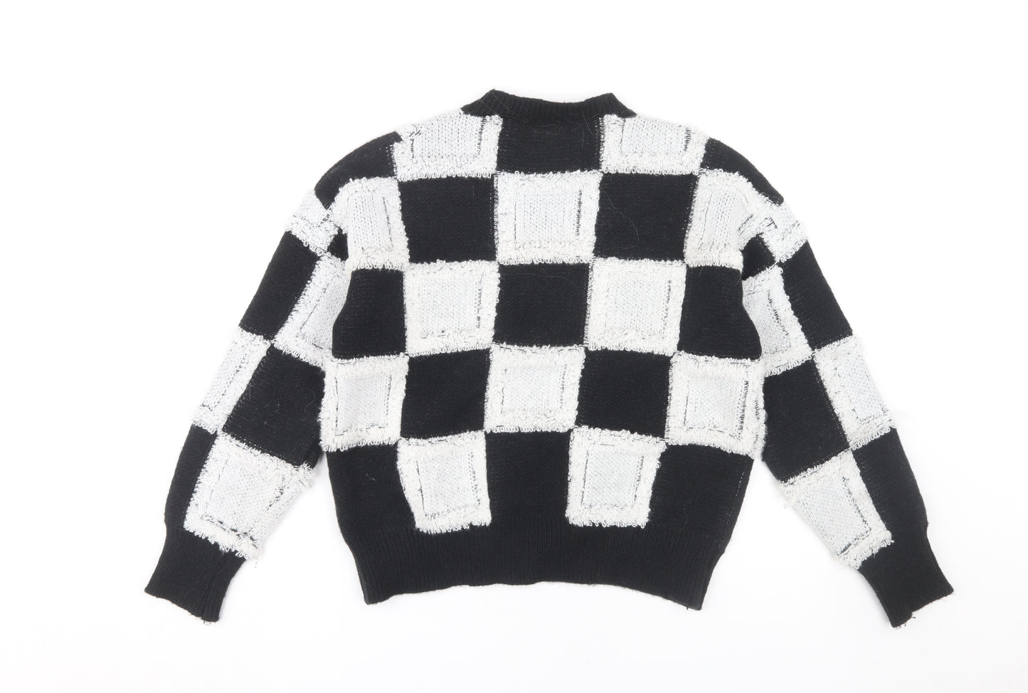 Wild Flower Women's Black Check Pullover Jumper M