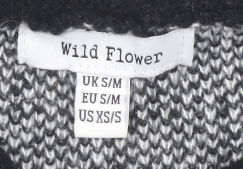 Wild Flower Women's Black Check Pullover Jumper M