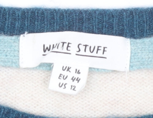 White Stuff Women's Multicoloured Pullover Jumper Size 16