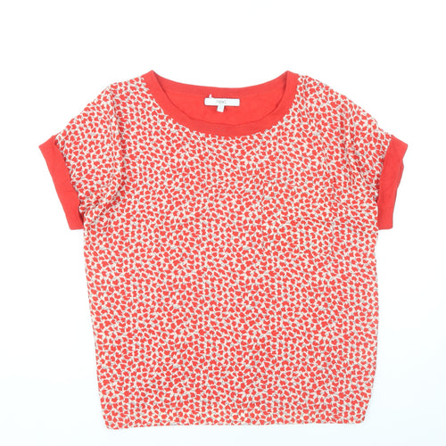 Next Women's Red Floral T-Shirt Size 12 Regular Fit
