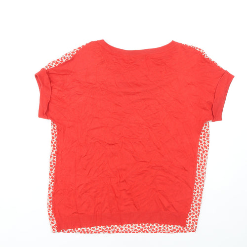 Next Women's Red Floral T-Shirt Size 12 Regular Fit
