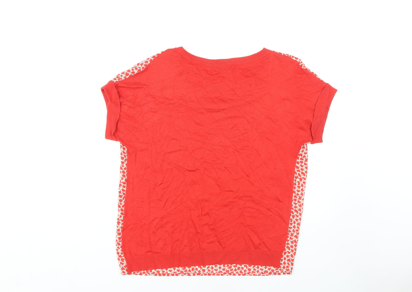 Next Women's Red Floral T-Shirt Size 12 Regular Fit