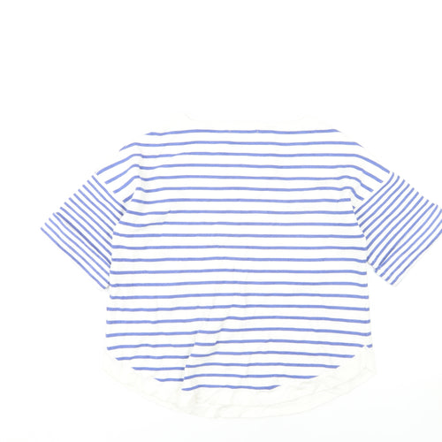 Zara Women's Blue White Striped Knit T-Shirt Size 12
