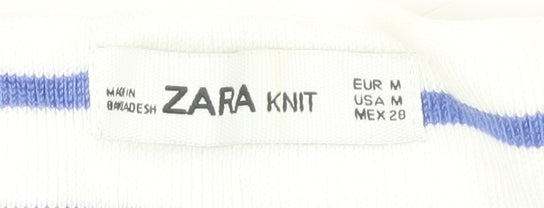 Zara Women's Blue White Striped Knit T-Shirt Size 12