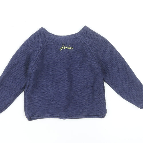 Joules Baby Cardigan Blue Clouds 3-6 Months Unisex Fun Design