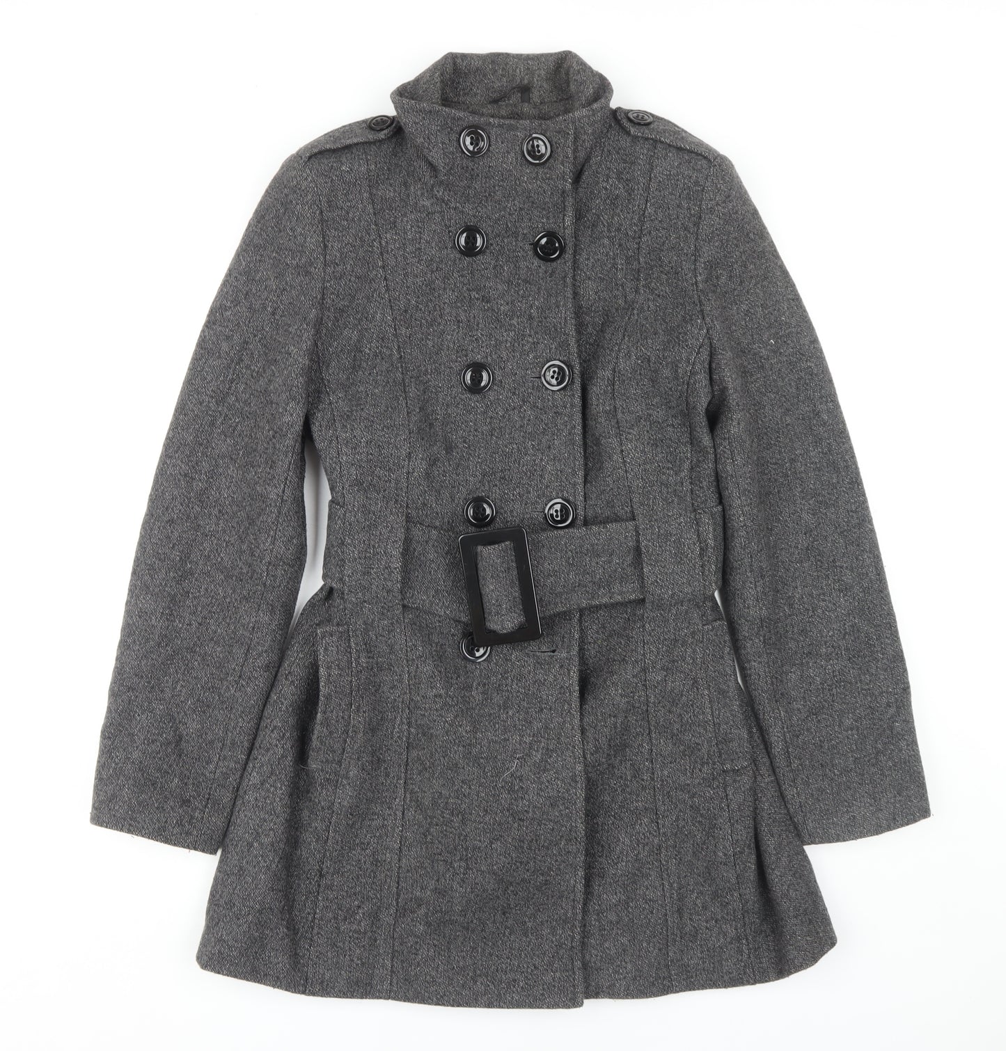 Jane Norman Grey Wool Blend Trench Coat Women's Size 12