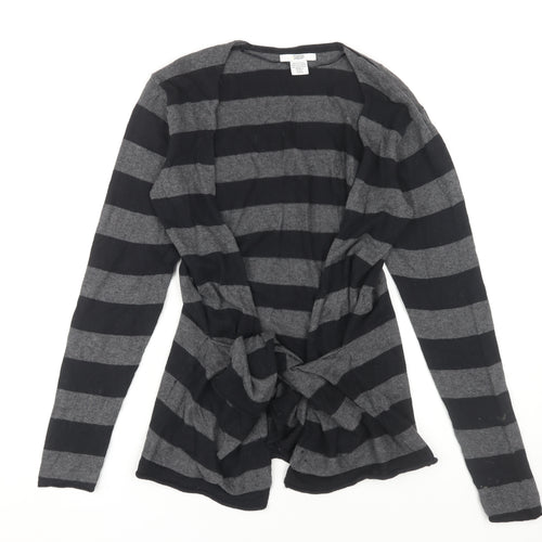 Mamas & Papas Women's Black Striped Cardigan Size 8