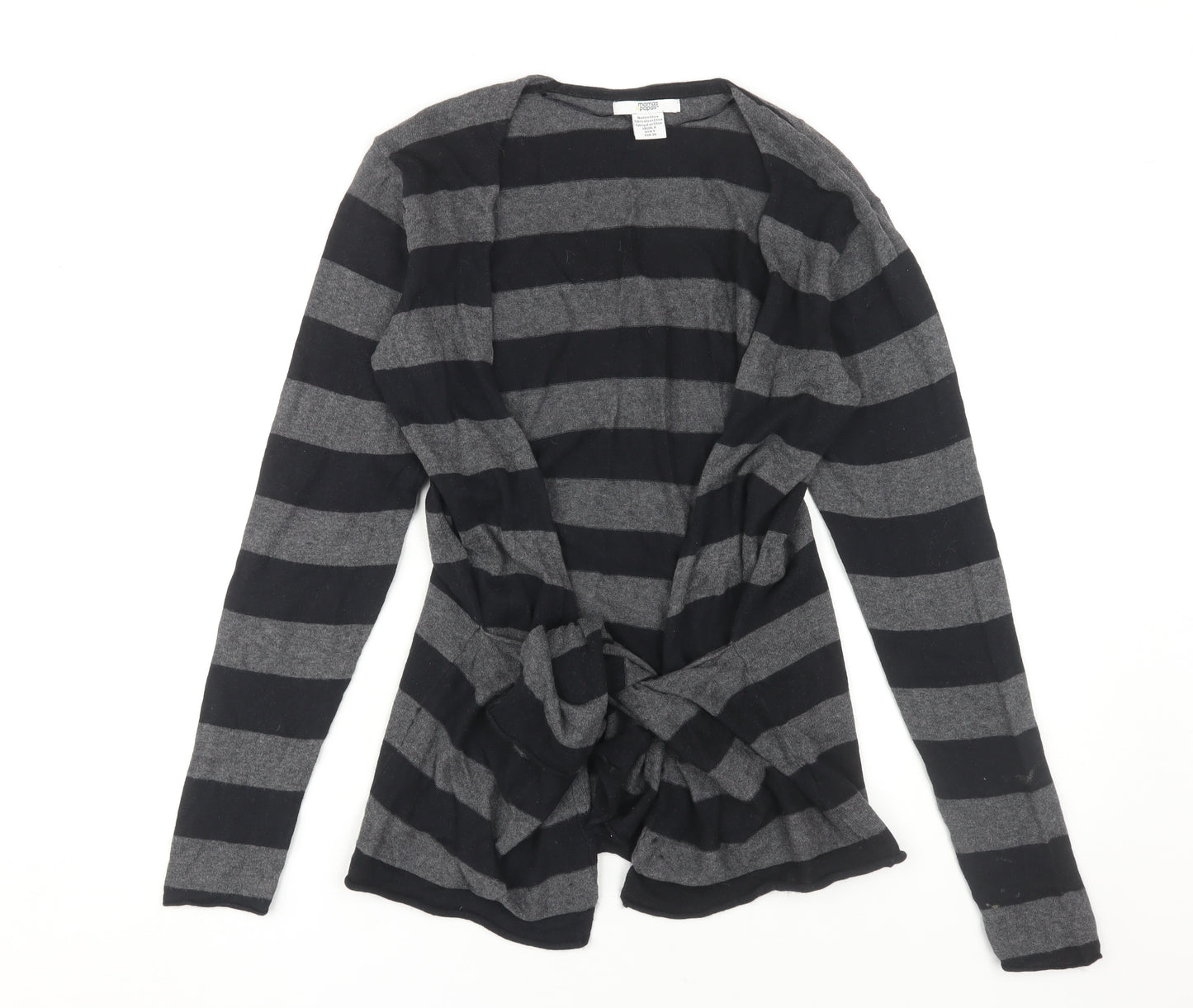 Mamas & Papas Women's Black Striped Cardigan Size 8