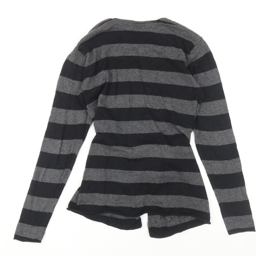 Mamas & Papas Women's Black Striped Cardigan Size 8
