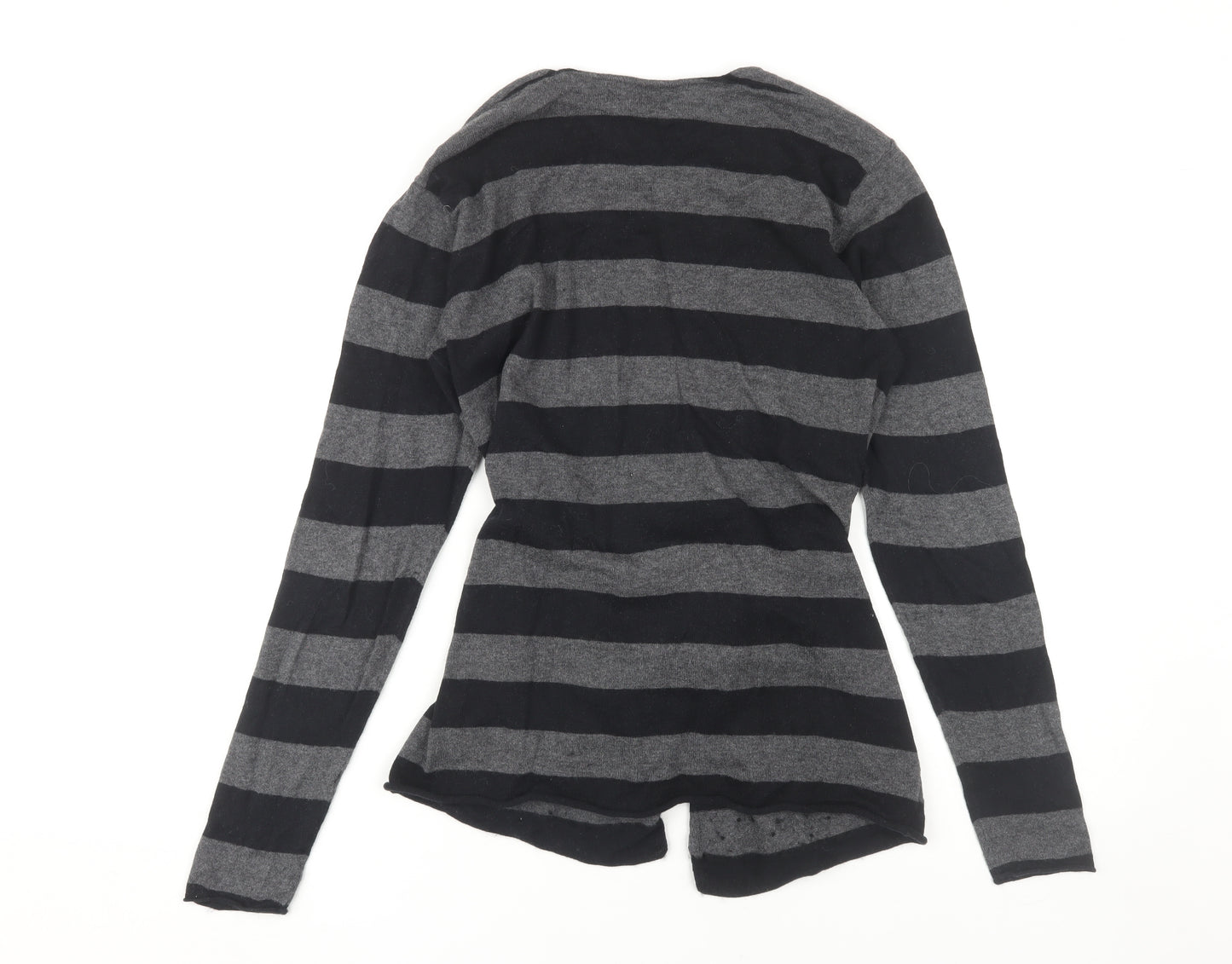 Mamas & Papas Women's Black Striped Cardigan Size 8