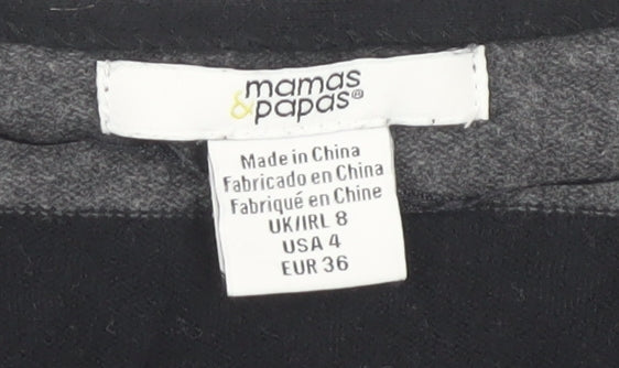 Mamas & Papas Women's Black Striped Cardigan Size 8