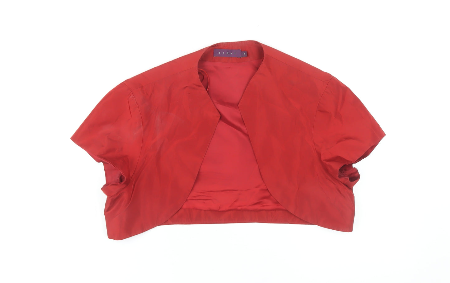 Debut Women's Red Cropped Open Jacket Size 16