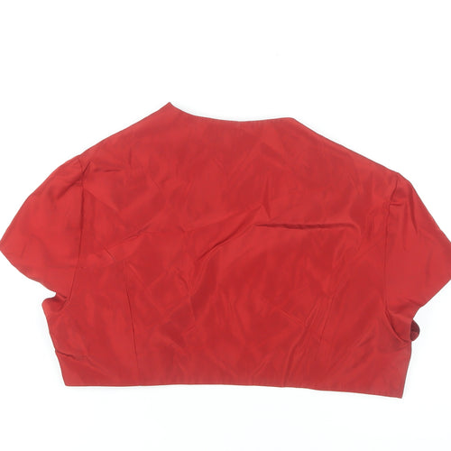 Debut Women's Red Cropped Open Jacket Size 16