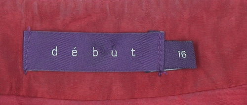 Debut Women's Red Cropped Open Jacket Size 16