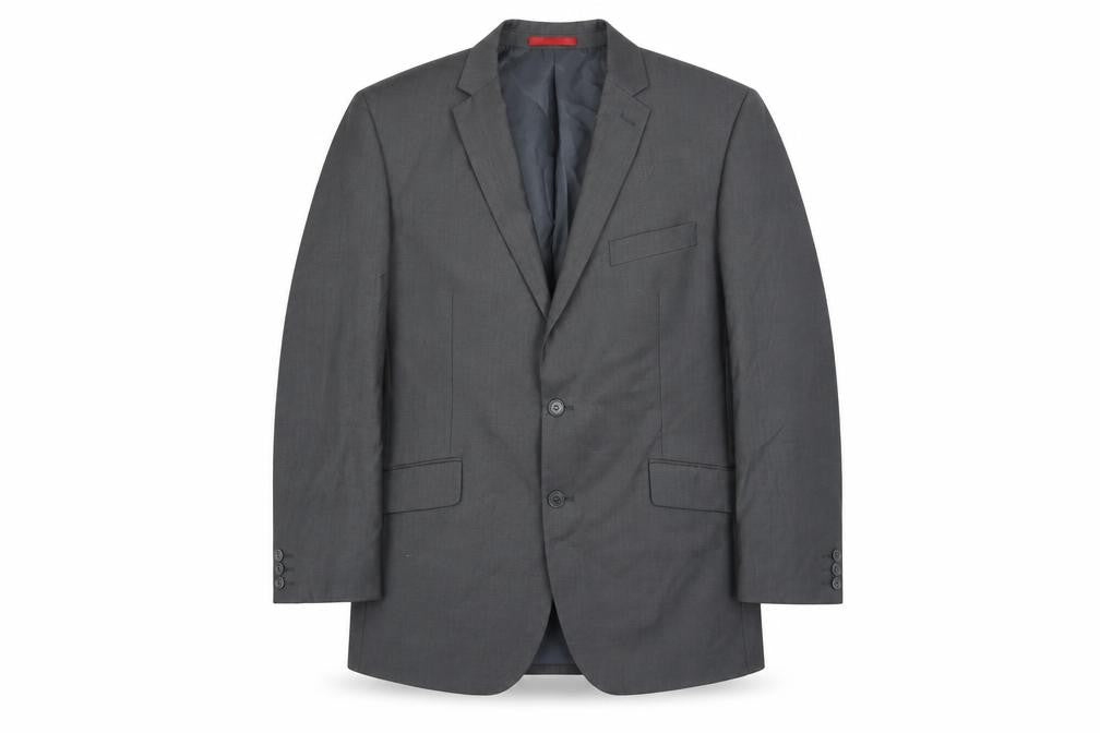 Front view of Burton Men's Grey Blazer Jacket Size 44S, Business Casual