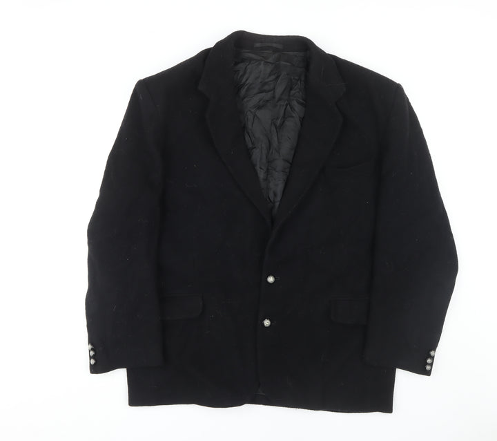 Classic Men's Black Wool Blazer 42R Jacket