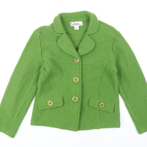 Lisa International Women's Green Wool Jacket M
