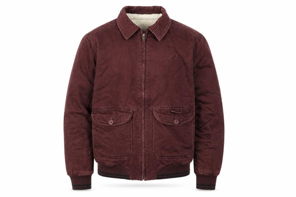 Front view of Publish Men's Red Bomber Jacket Size N for Autumn/Winter