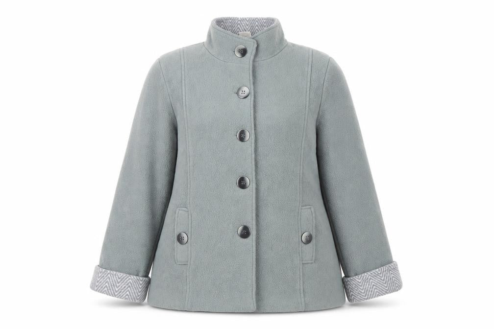 Front view of Anne de Lancay Women's Grey Fleece Jacket L
