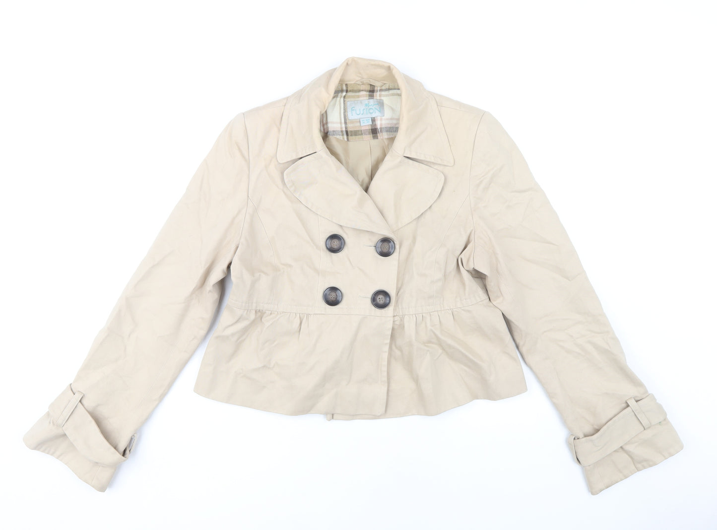 Monsoon Fusion Women's Beige Cropped Trench Jacket 14
