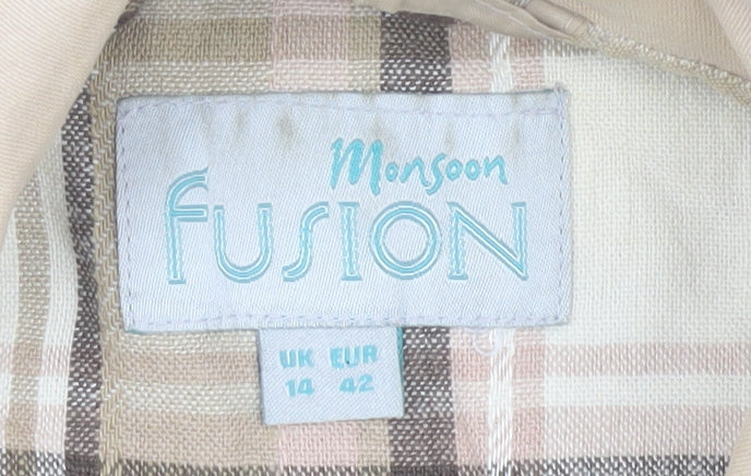 Monsoon Fusion Women's Beige Cropped Trench Jacket 14