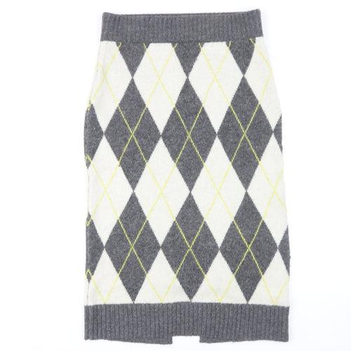 H&M Women’s Grey Argyle Pencil Skirt, Size M