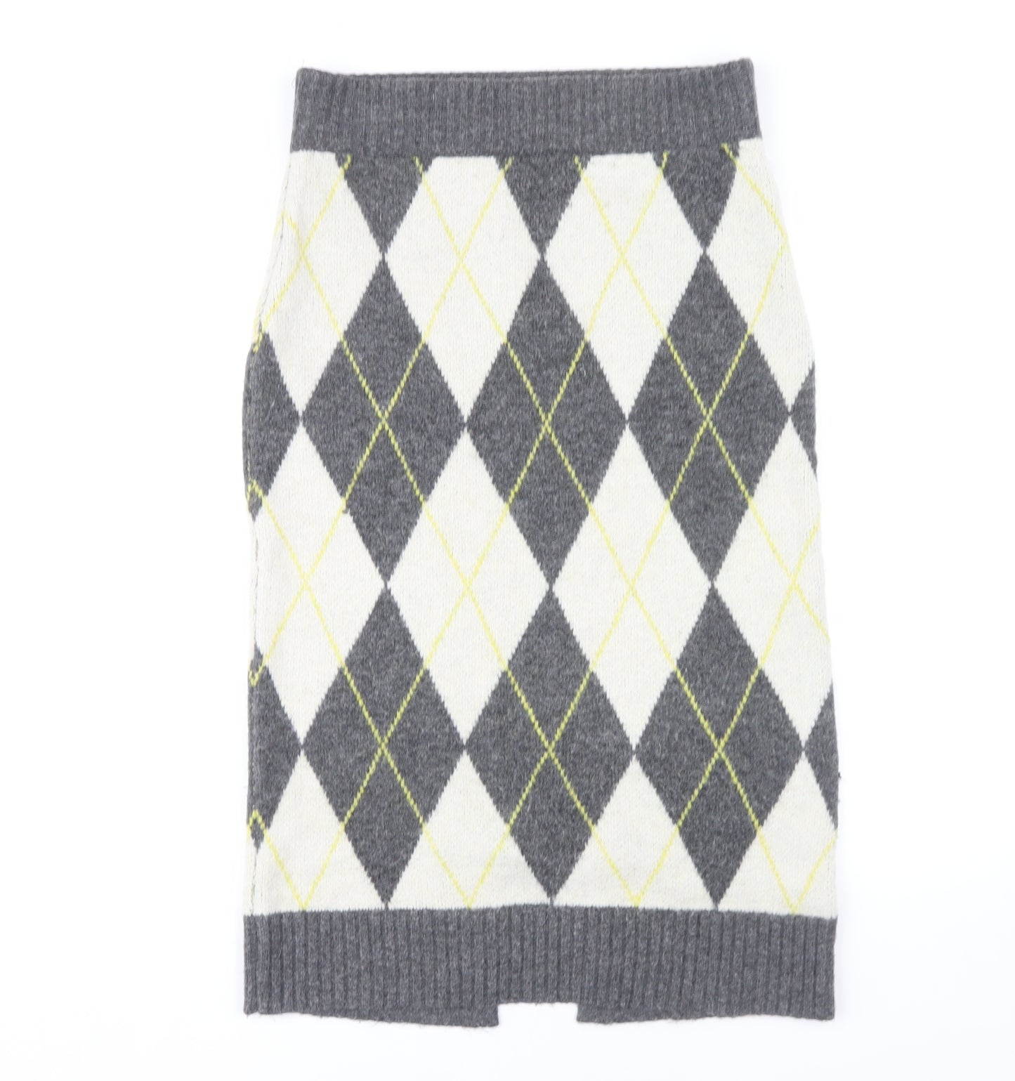 H&M Women’s Grey Argyle Pencil Skirt, Size M