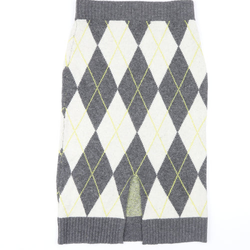 H&M Women’s Grey Argyle Pencil Skirt, Size M