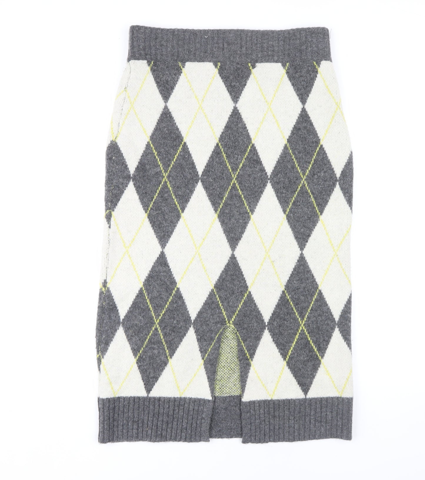 H&M Women’s Grey Argyle Pencil Skirt, Size M