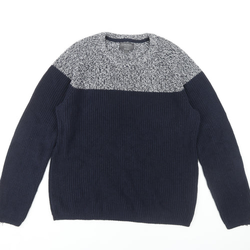 Marks and Spencer Men's Blue L Knit Pullover Jumper