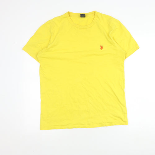 U.S. Polo Assn. Men's Yellow Cotton T-Shirt, Size M