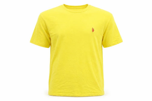 Front view of U.S. Polo Assn. Men's Yellow Cotton T-Shirt, size M