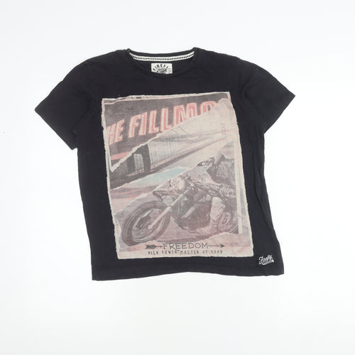 Firefly Black Boys T-Shirt 14 Years Graphic Motorcycle Design