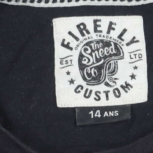 Firefly Black Boys T-Shirt 14 Years Graphic Motorcycle Design