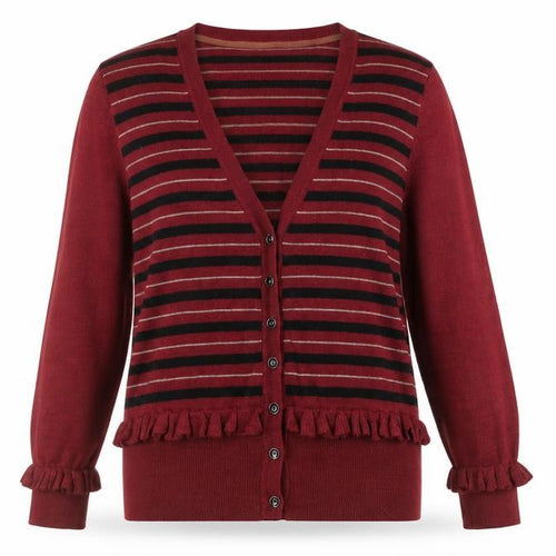Betty Jackson Black Women's Red V-Neck Cardigan Size 12