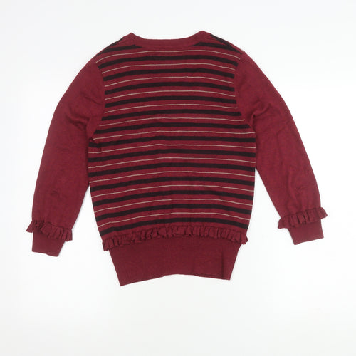 Betty Jackson Black Women's Red V-Neck Cardigan Size 12
