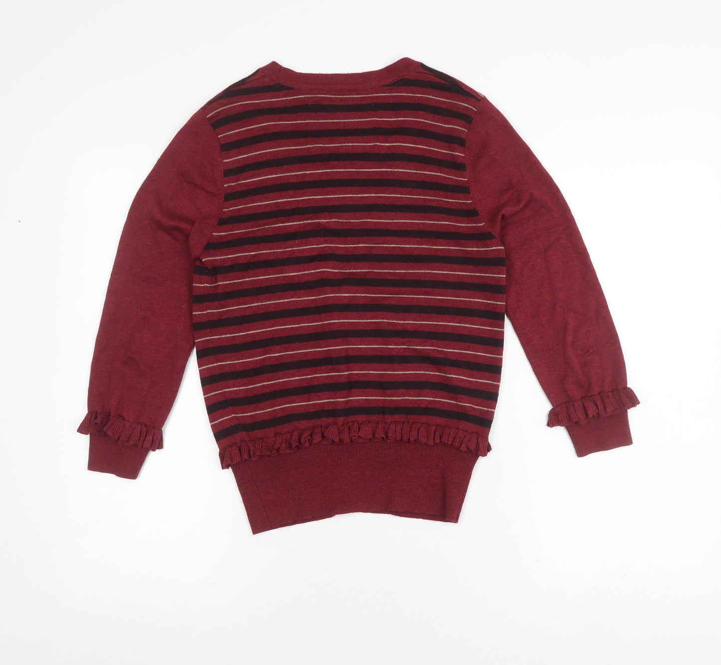 Betty Jackson Black Women's Red V-Neck Cardigan Size 12