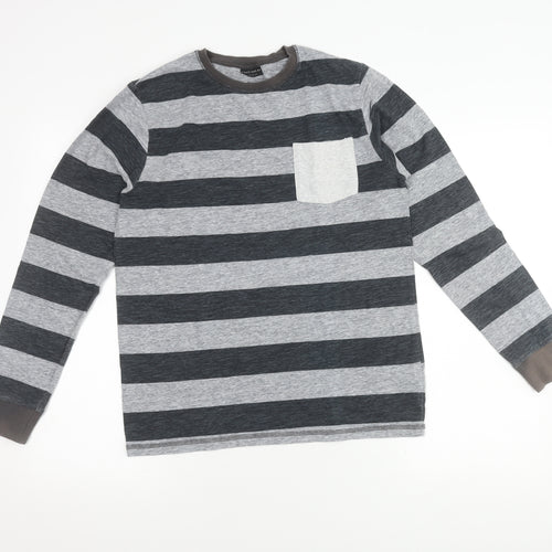 Next Boys Grey Striped Long Sleeve T-Shirt, 14 Years, Casual